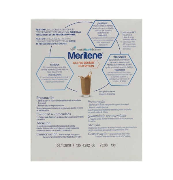 Meritene Fuerza Y Vitalidad Batido (15 Sobres 30 G Sabor Cafe Descafeinado)