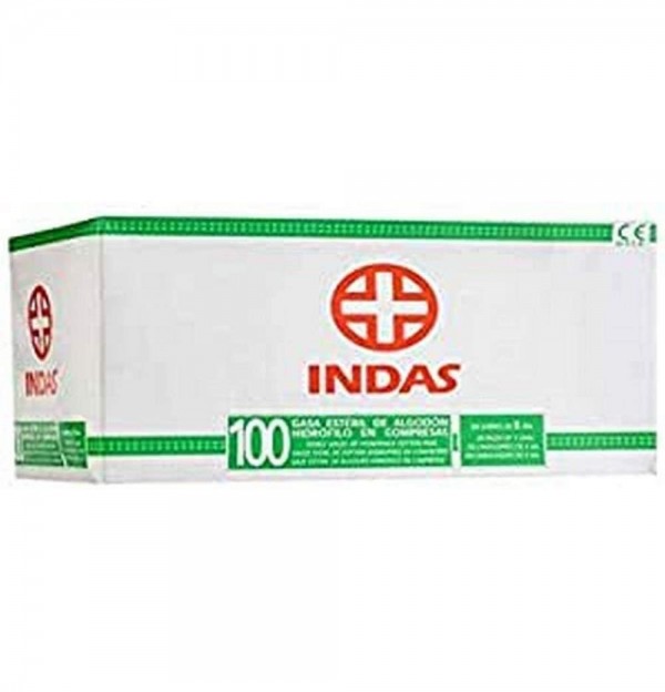 Gasa Esteril Algodon Hidrofilo Compresas - Indas (20 Sobres 5 Unidades)