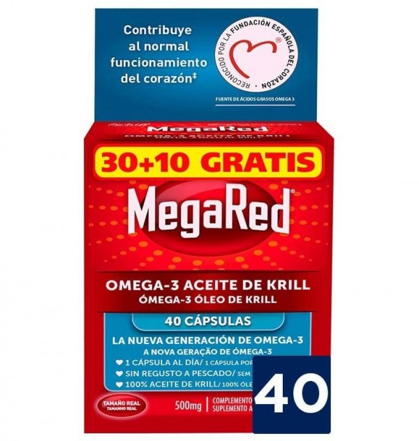 Megared 500 Omega 3 Aceite De Krill (30 Capsulas + 10 Capsulas)