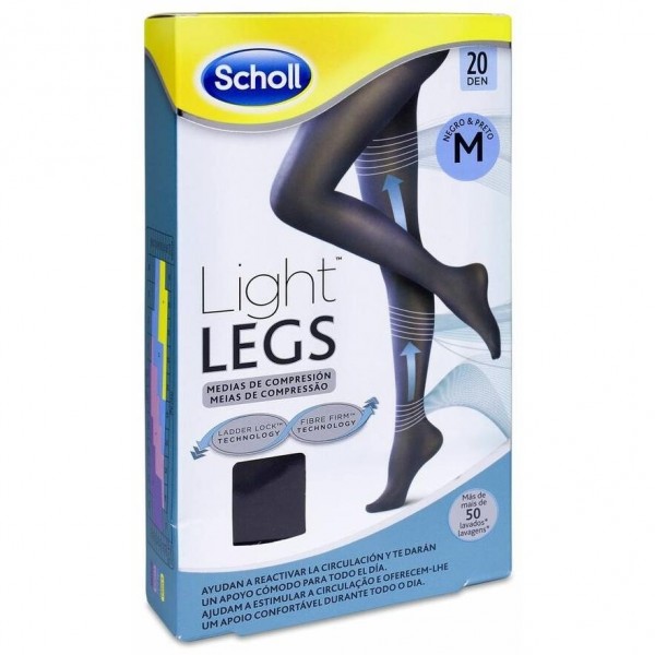 Scholl Light Legs Medias De Compresión Ligera 20 Den Negro Talla M, 1 Ud