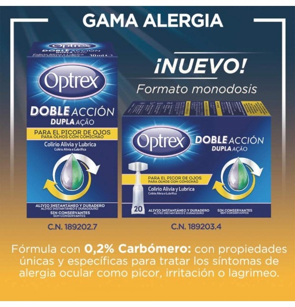 Optrex Colirio Doble Accion Para Picor De Ojos (10 Ml)