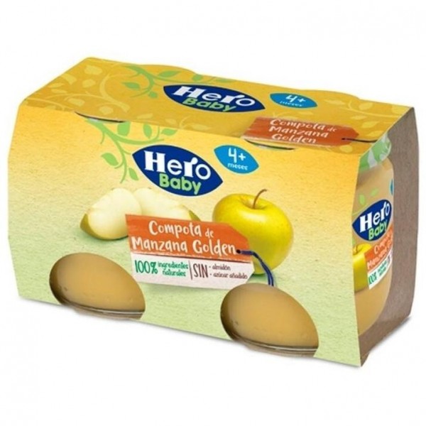 Hero Baby Compota De Manzana, 2 X 120 G