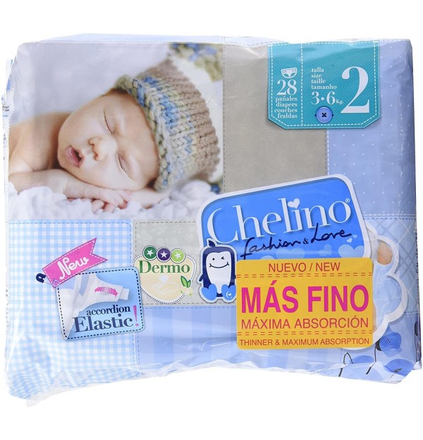Chelino Fashion & Love Pañal Infantil (T- 2 (3 - 6 Kg) 28 Pañales)