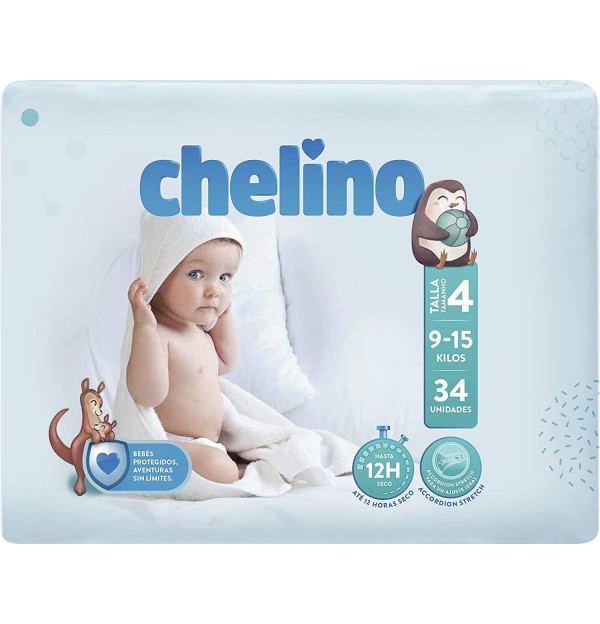 Pañal Infantil - Chelino Fashion & Love (T- 4 (9 - 15 Kg) 36 Pañales)