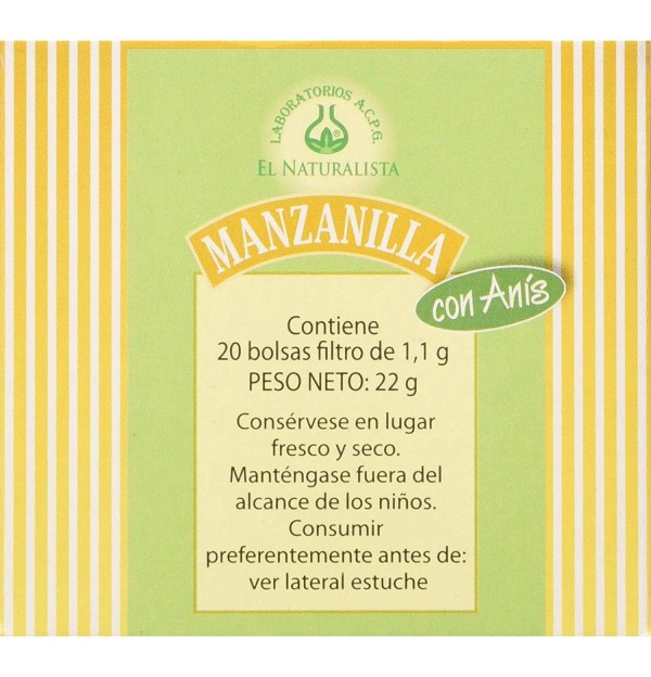 Manzanilla Con Anis El Naturalista (20 Filtros)