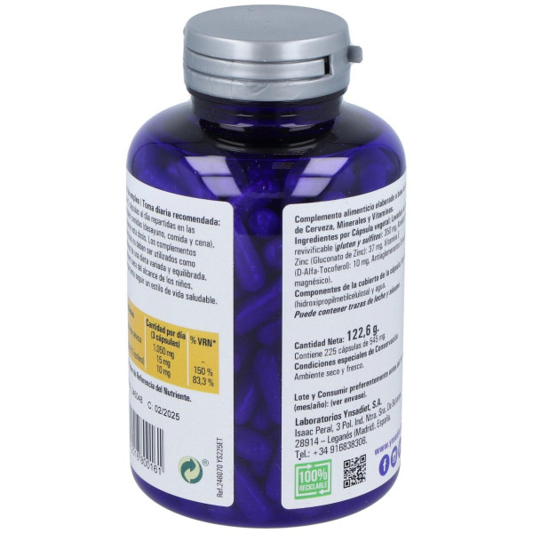 Levazinc (Levadura De Cerveza Viva) 350Mg. 225Cap.