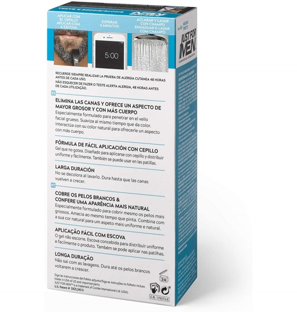 Just For Men Bigote Y Barba - Gel Colorante (1 Envase 30 Ml Color Negro)