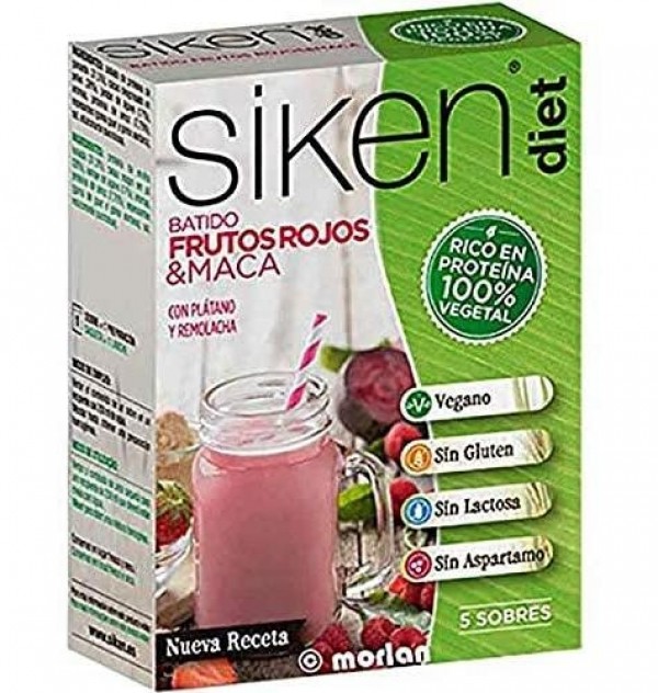 Sikendiet Proteina Vegetal Batido - Frutos Rojos & Maca (5 Sobres)