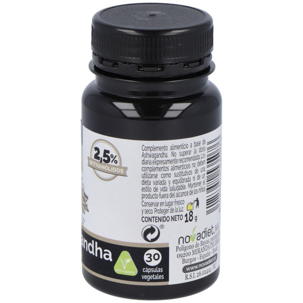 Novadiet Ashwagandha Para La Calma Física Y Mental 30 Cápsulas