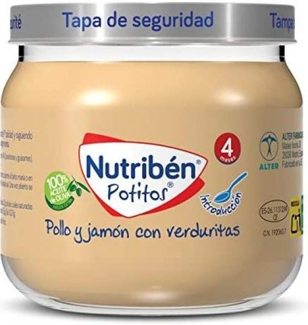 Nutriben Potito Inicio A La Carne - Pollo Y Jamon Con Verduritas. - Alter
