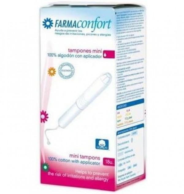 Farmaconfort Tampones Con Aplicador 100% Algodon, 18 Uds Mini.- Farmaconfort 