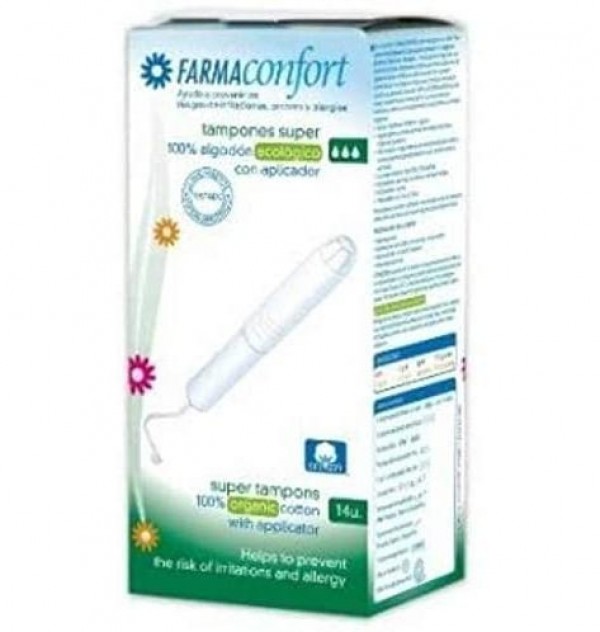 Farmaconfort Tampones Con Aplicador 100% Algodon, 14 Uds Súper.- Farmaconfort 