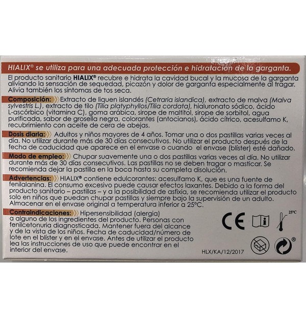Hialix (24 Pastillas Para Chupar)