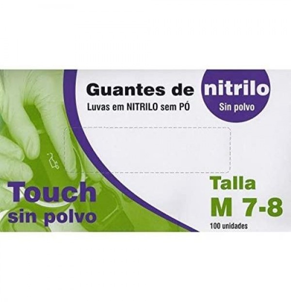 Guantes De Nitrilo Sin Polvo (100 Unidades Talla Mediana)