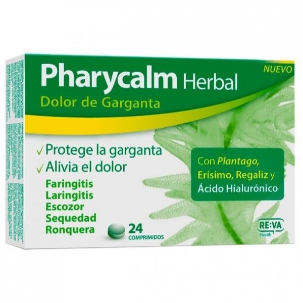 Pharycalm Herbal Plantaga Erysimum Regaliz 24 Comprimidos