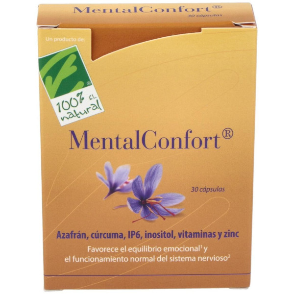 100% Natural Mentalconfort 30cáps - Cien por Cien Natural