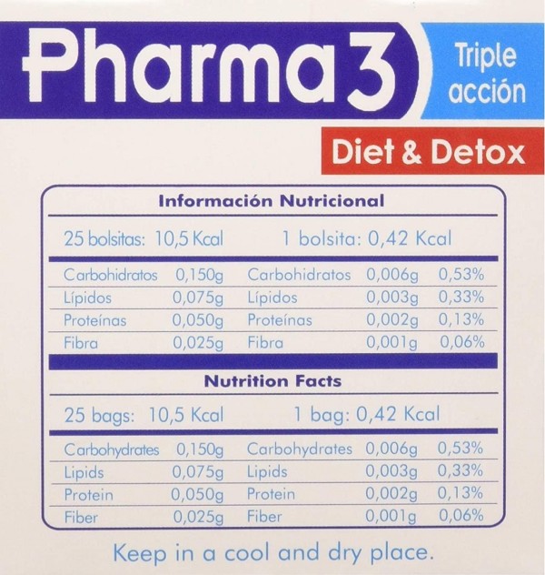 Pharma3 Diet & Detox (25 Filtros 1,5 G)