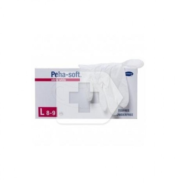 Guantes De Nitrilo Desechables - Peha-Soft Nitrile (100 Unidades Talla L White)