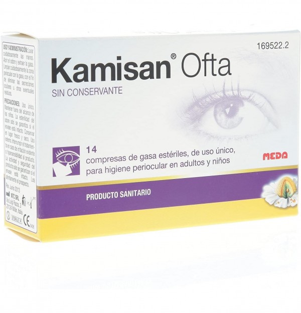 Kamisan Ofta Sin Conservante Higiene Periocular - Gasas Algodon Impregnadas En Solucion (14 Compresas)