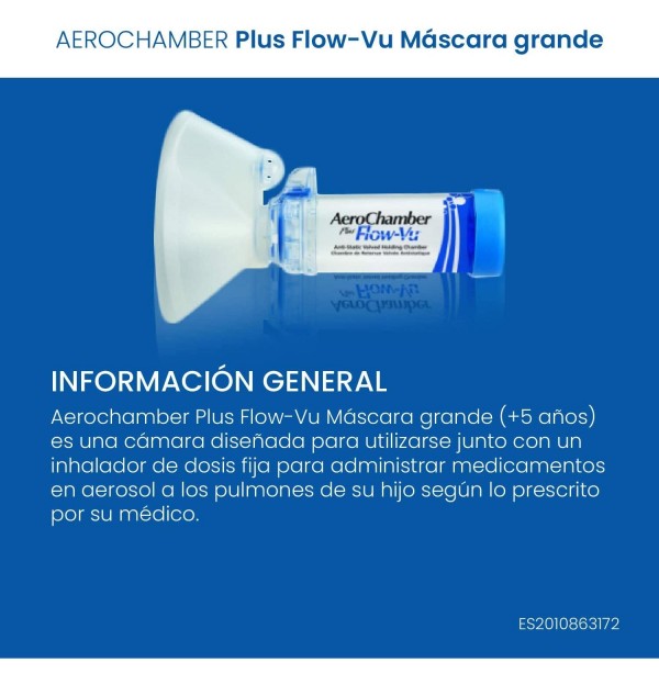 Aerochamber Plus Flow-Vu - Camara De Inhalacion (Adulto 1 U)
