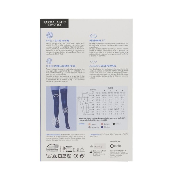 Media Larga (A-F) Compresion Normal - Farmalastic Novum Intelligent Plus (Caviar Talla 2)