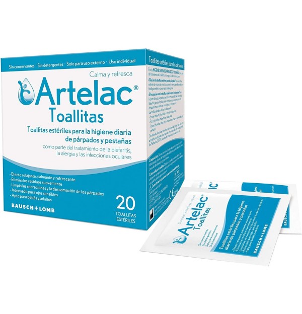 Artelac Toallitas Esteriles Limpieza Parpados (20 Toallitas)