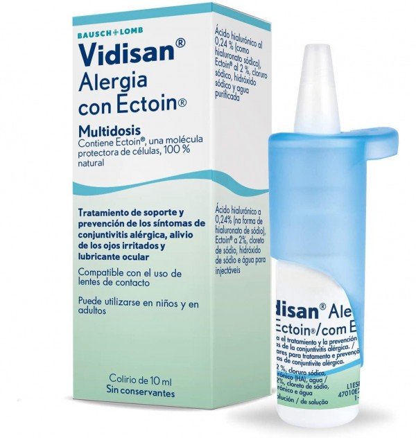 Vidisan Alergia Con Ectoin Colirio Multidosis, 10  ml. - Bausch + Lomb