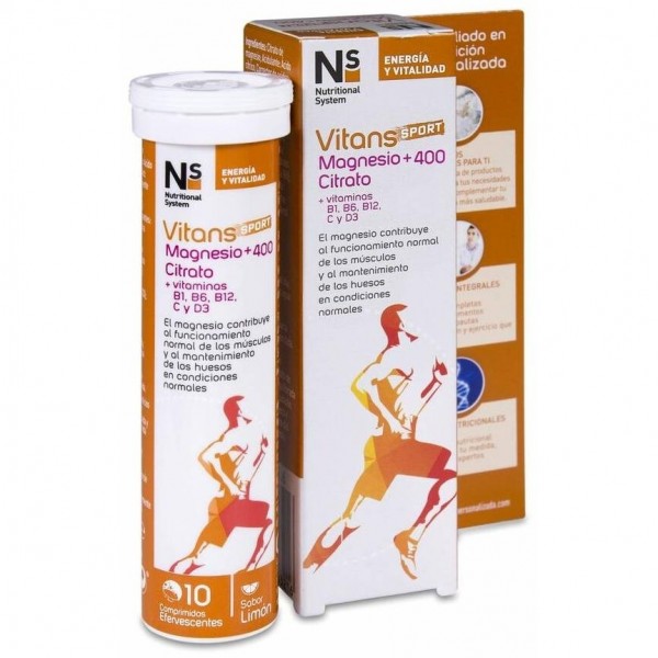 Ns Vitans Sport Magnesio +400 Citrato 10 Comprimidos Efervescente