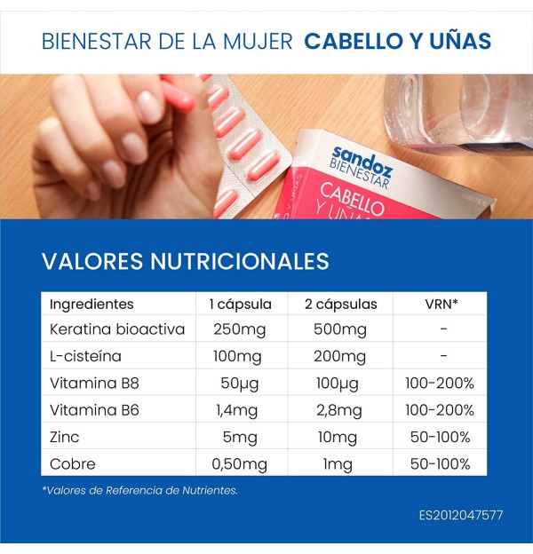 Sandoz Bienestar Cabello Y Uñas (90 Capsulas)