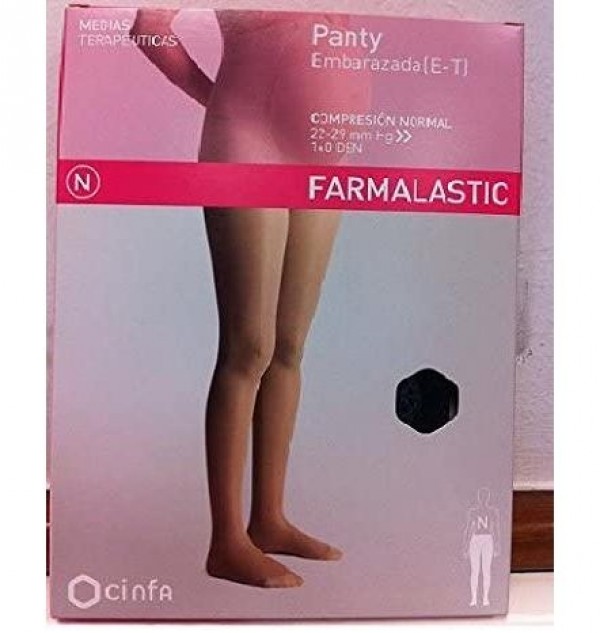 Panty Compresion Normal 140 Den Embarazada - Farmalastic (Talla Extragrande Color Negro)
