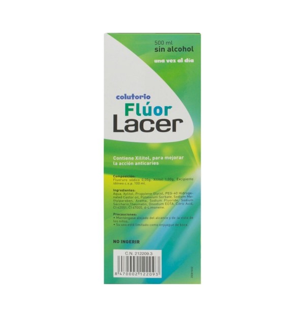Lacer Colutorio Fluor Diario 0,05 % (1 Envase 500 Ml Sabor Menta)