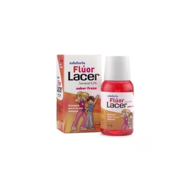 Lacer Colutorio Fluor Semanal 0,2 % (1 Envase 100 Ml Sabor Fresa)