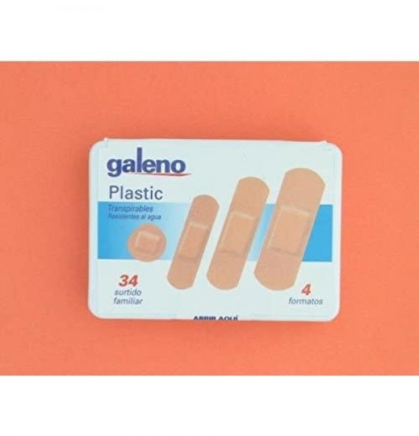 Galeno Plastic - Aposito Adhesivo (Color Piel 34 Unidades Surtidas)
