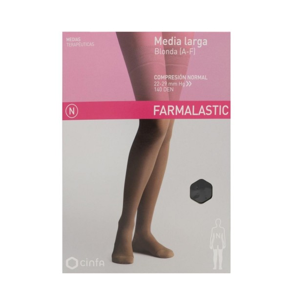Media Larga (A-F) Compresion Normal - Farmalastic Blonda (Talla Extragrande Color Negro)