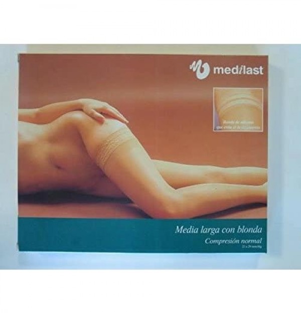Media Larga (A-F) Compresion Normal - Medilast Blonda De Silicona (Talla Grande Color Negro)