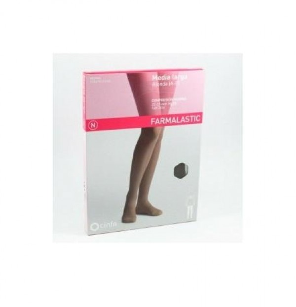 Media Larga (A-F) Compresion Normal - Farmalastic Blonda (Talla Extragrande Color Capuchino)