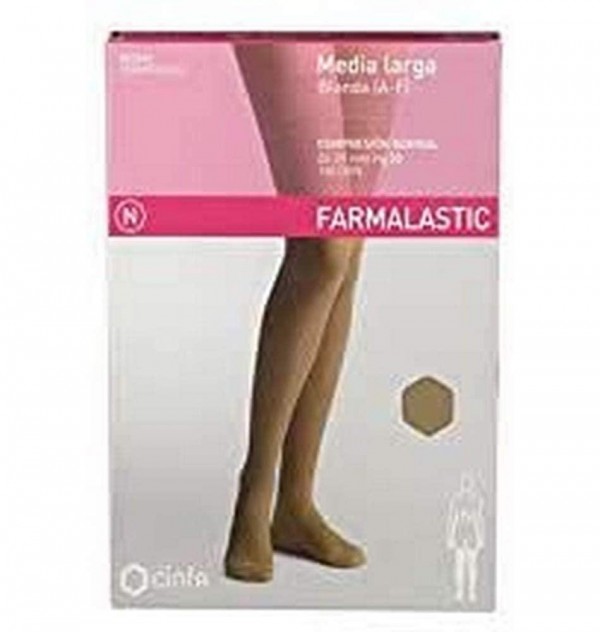 Media Larga (A-F) Compresion Normal - Farmalastic Blonda (Talla Reina Color Negro)