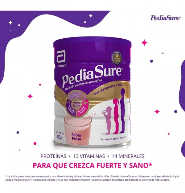 Pediasure Polvo, 850 g, Sabor Fresa. - Abbott