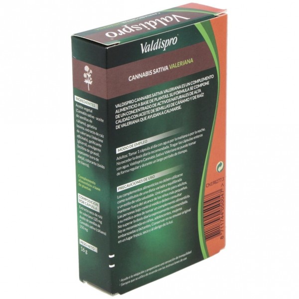 Valdispro Cannabis Sativa Valeriana, 24 Cápsulas