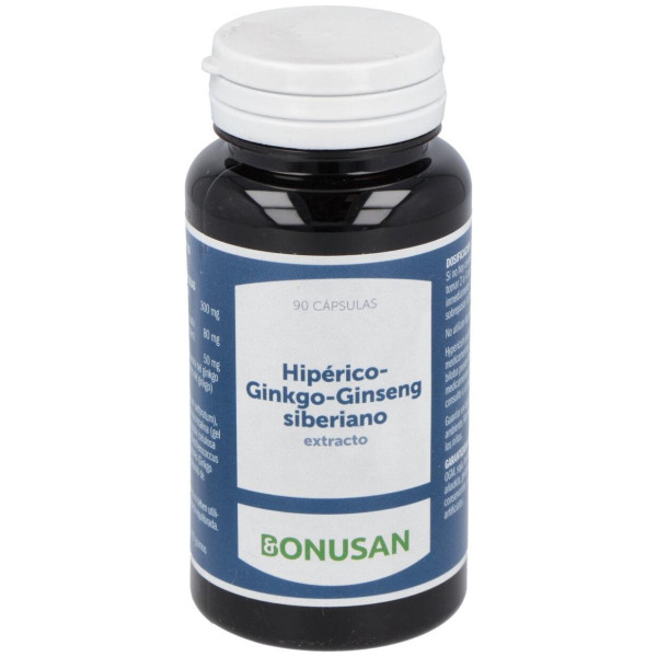 Hiperico-Ginkgo-Ginseng Siberiano Extracto 90Vcap.