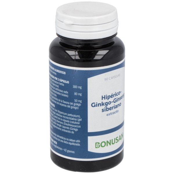 Hiperico-Ginkgo-Ginseng Siberiano Extracto 90Vcap.