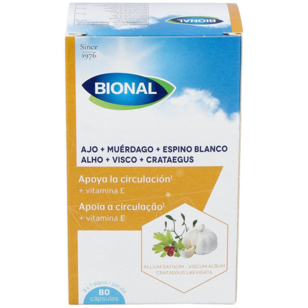 Bional Ajo+Muérdago+Espino Blanco+Vitamina E 80 Cápsulas