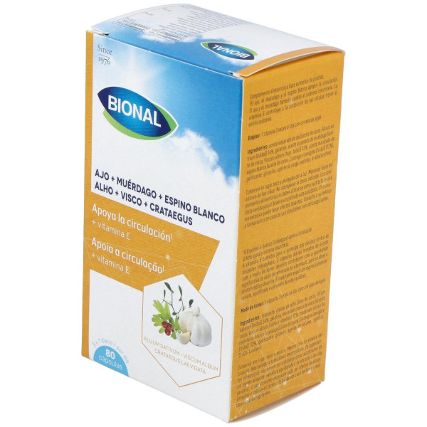 Bional Ajo+Muérdago+Espino Blanco+Vitamina E 80 Cápsulas