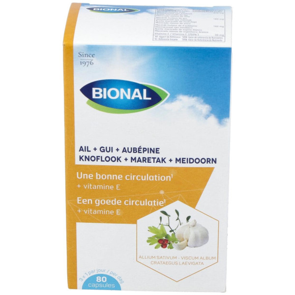 Bional Ajo+Muérdago+Espino Blanco+Vitamina E 80 Cápsulas