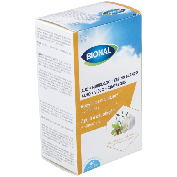 Bional Ajo+Muérdago+Espino Blanco+Vitamina E 80 Cápsulas