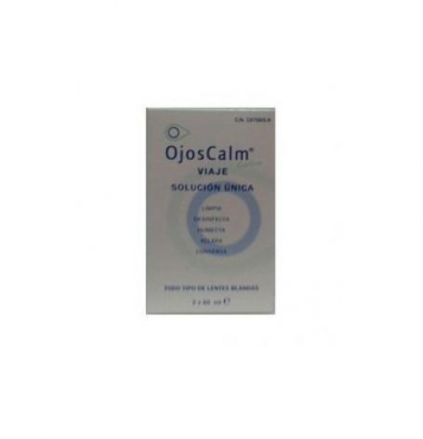 Ojoscalm Lentes De Contacto Blandas - Solucion Unica (2 Envases Viaje 60 Ml)