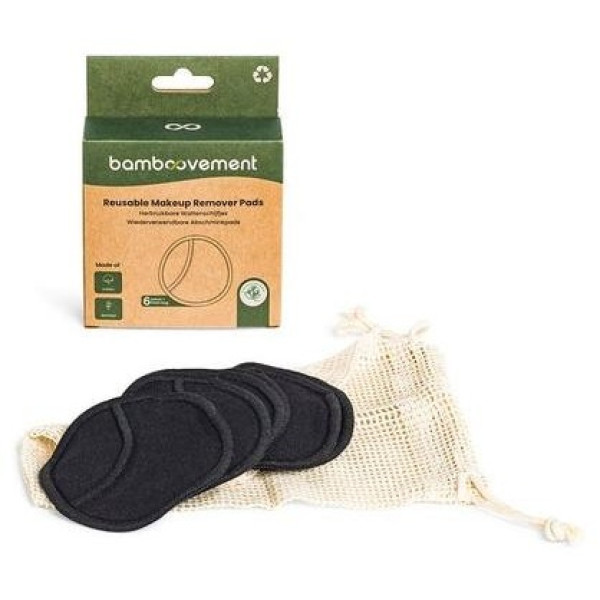 Discos Desmaquillantes Bambu Algodon Negro 6Uds.