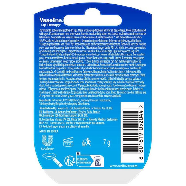 Vaseline Bálsamo Labial Original 7 Gr