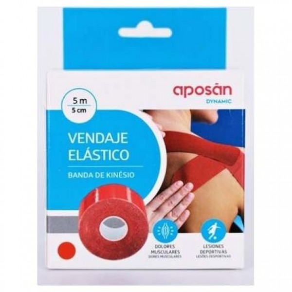 Aposán Dynamic Vendaje Elástico Rojo 5 Cm X 5 M, 1 Unidad