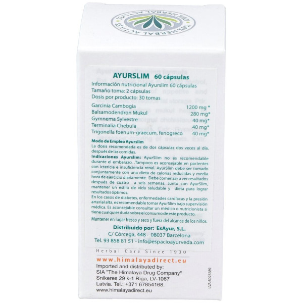 Himalaya Healthcare Ayurslim Adelgazar 60Cáps